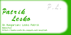 patrik lesko business card